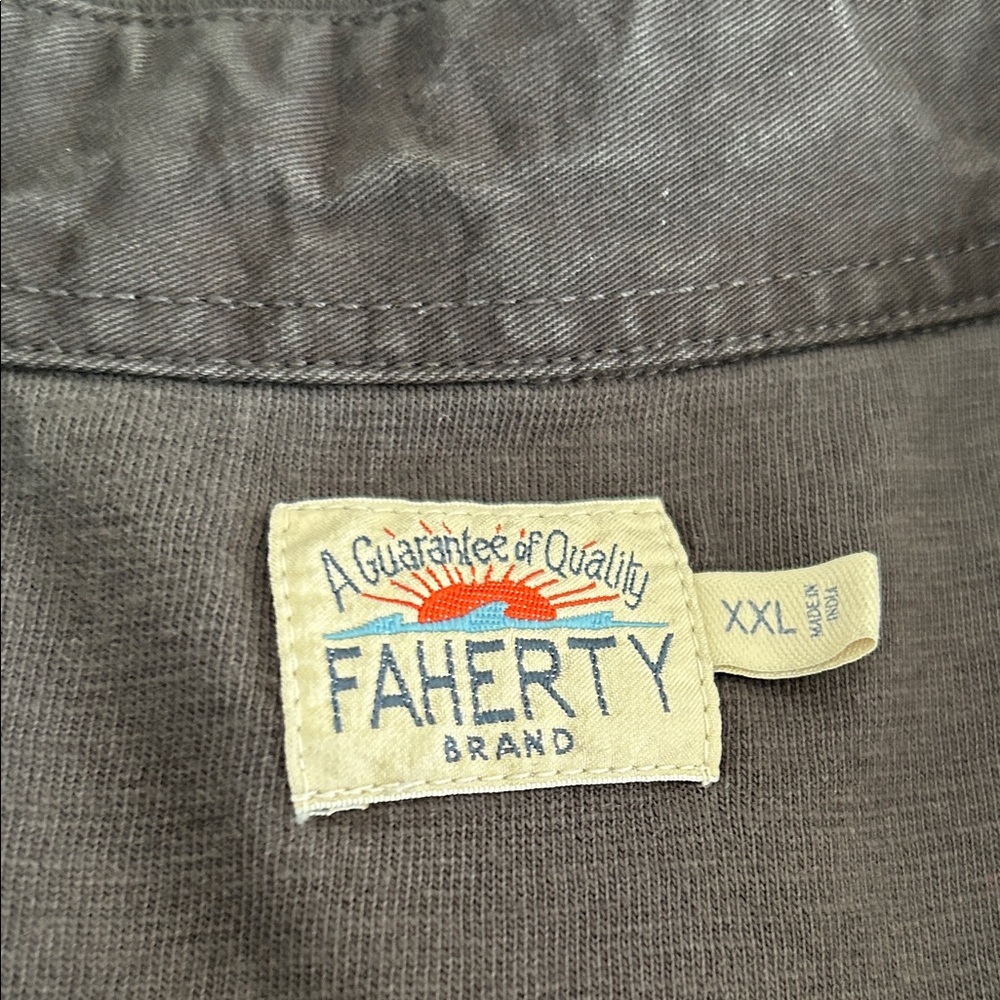 Faherty Men's Charcoal Button-Down Shirt - Picture 3 of 14
